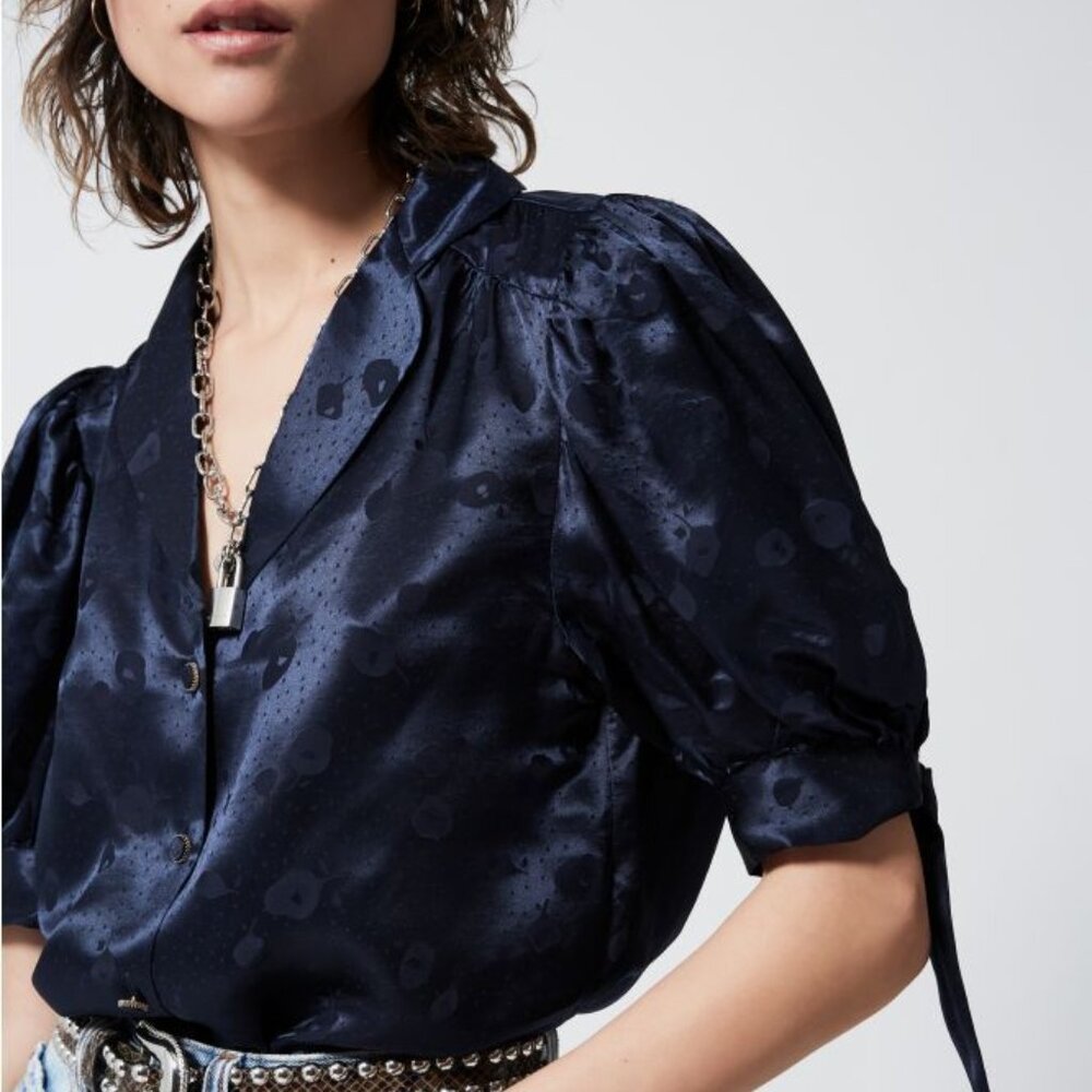 The Kooples Navy Patterned Button Down Shirt